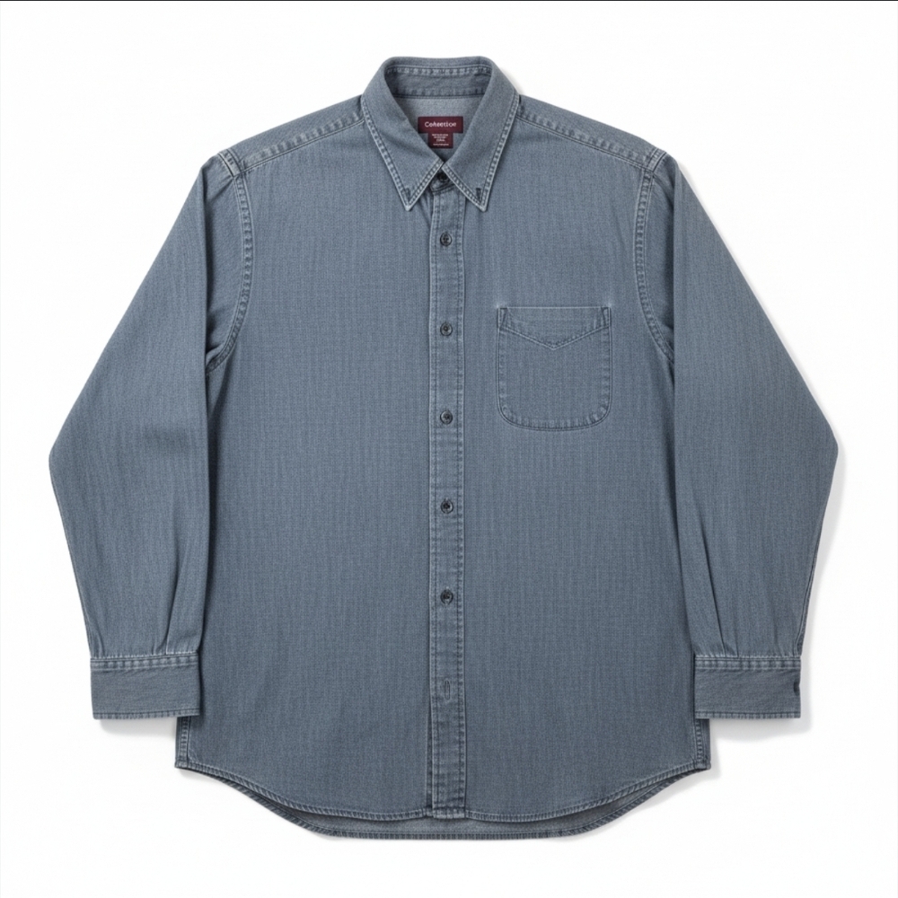 Covington Men's 100% Cotton Vintage Wash Denim Shirt Button Down XXL